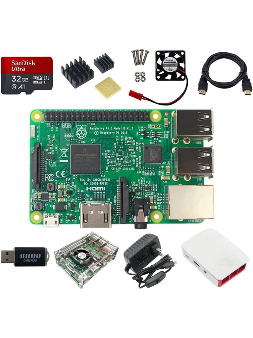 Complete 9-in-1 Raspberry Pi 3 Model B Starter Kit for DIY Projects & Learning